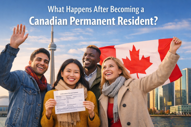 What happens after becoming a Canadian permanent resident – new immigrants celebrating PR approval in Canada